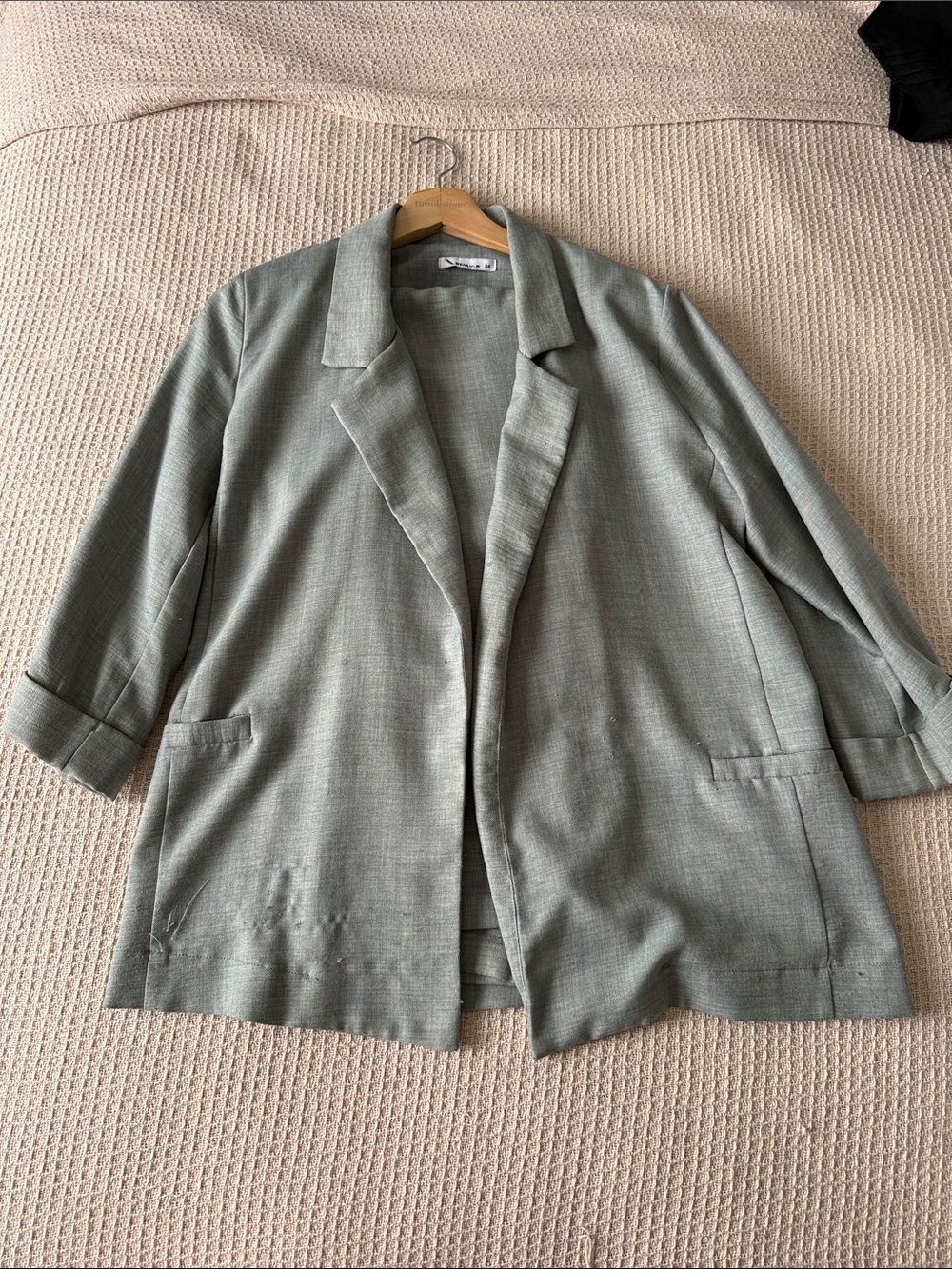 Renuar Sage Green Open-Front Blazer